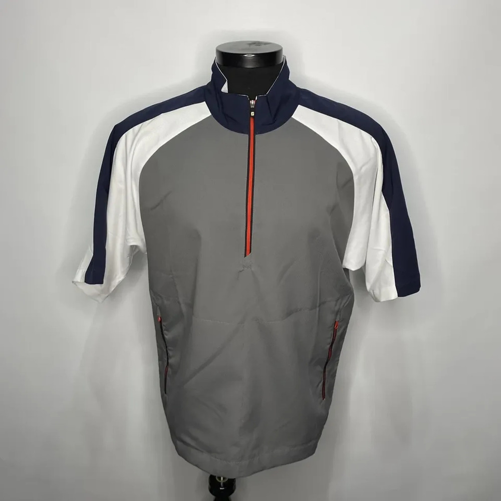 Footjoy FJ Men's 1/2 Zip Golf Pullover Windbreaker Shirt Navy Medium